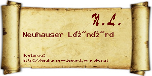 Neuhauser Lénárd névjegykártya